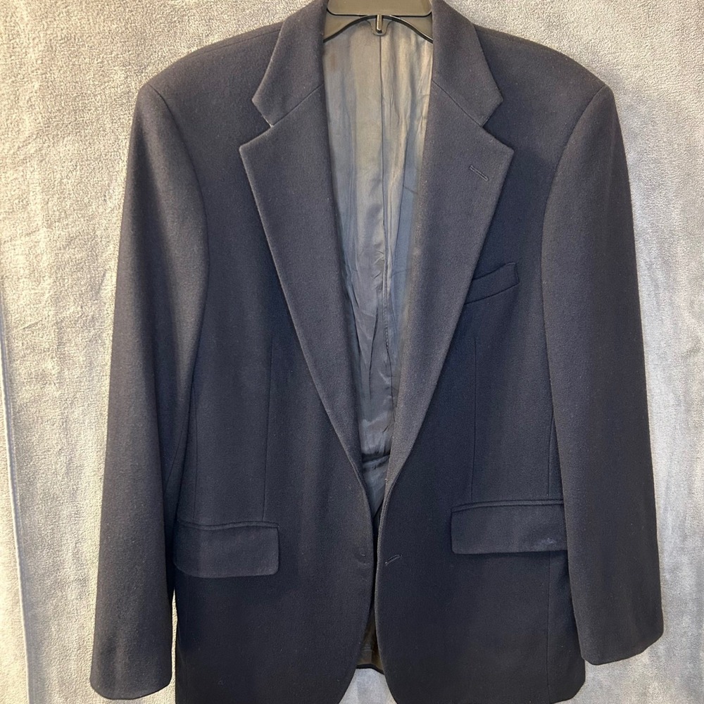 VTG Polo University Club Ralph Lauren Mens 42 Navy Virgin Wool Blazer Sport Coat